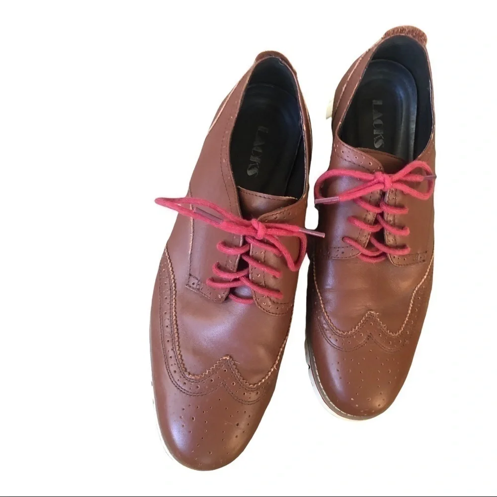 LOAKS wing tip brown leather comfort‎ loafers mens 12